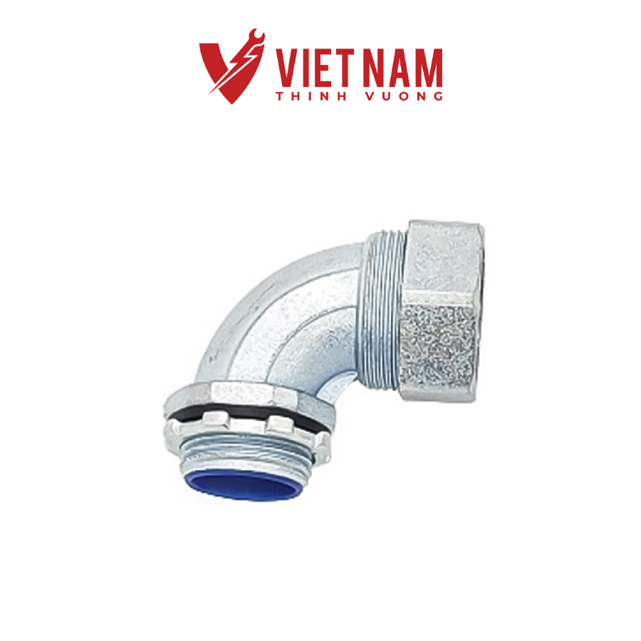 Đầu nối ống ruột gà kín nước vuông 90 độ vào hộp điện