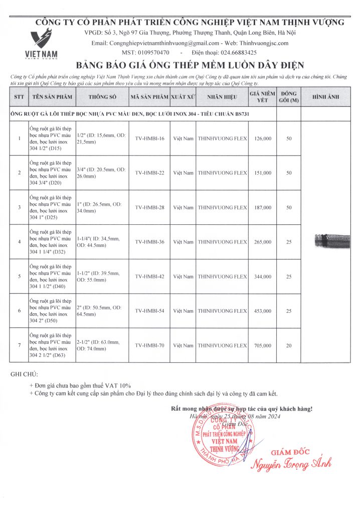 Bang-bao-gia-ong-ruot-ga-loi-thep-boc-nhua-PVC-mau-den-boc-luoi-inox-304-tieu-chuan-BS731